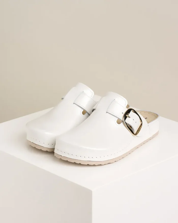 VERONA ŽENSKE KOŽNE KLOMPE 328- BIJELE