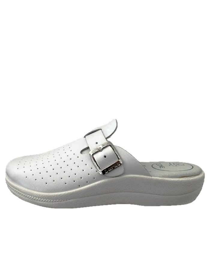 ŽENSKE KOŽNE KLOMPE 4 ZONE 6501 - BIJELE